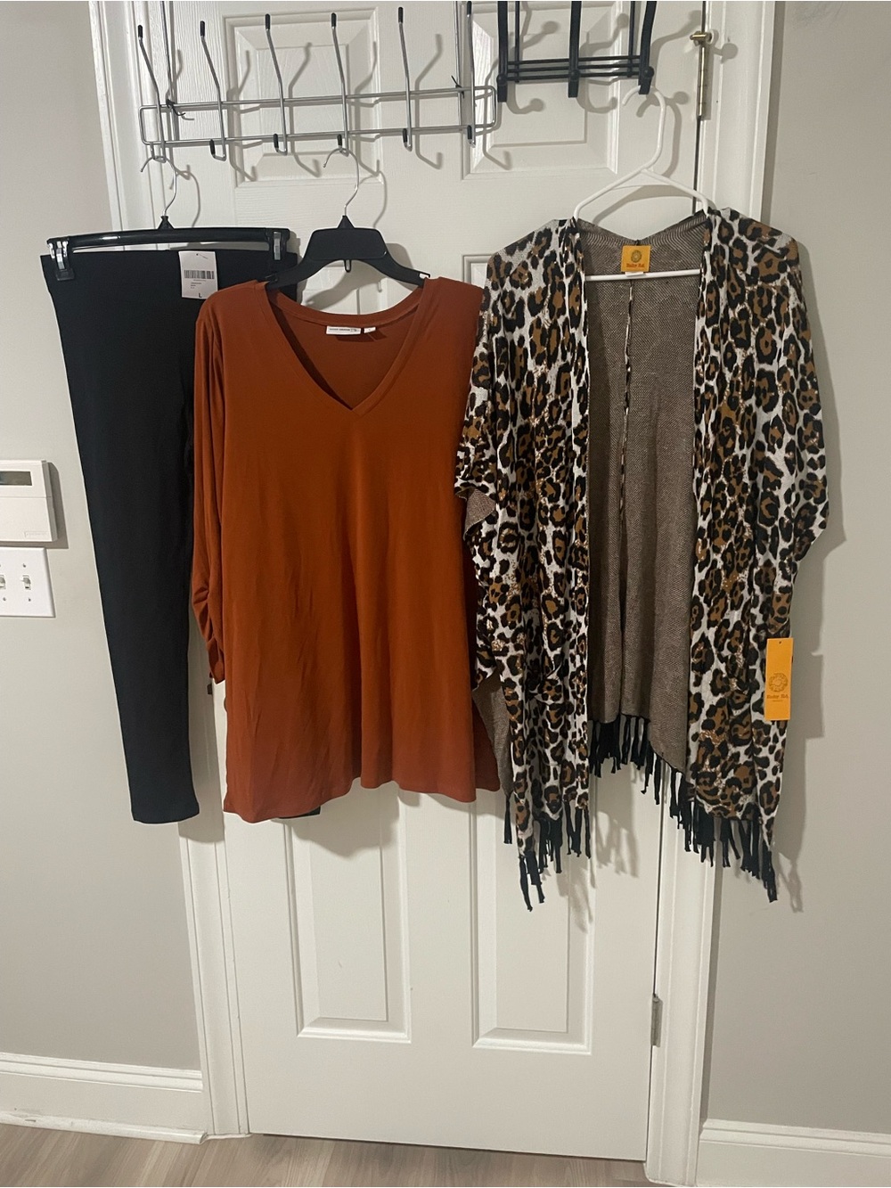 Rust V-Neck L Tunic Top poncho nwt l/xl leggings nwt L